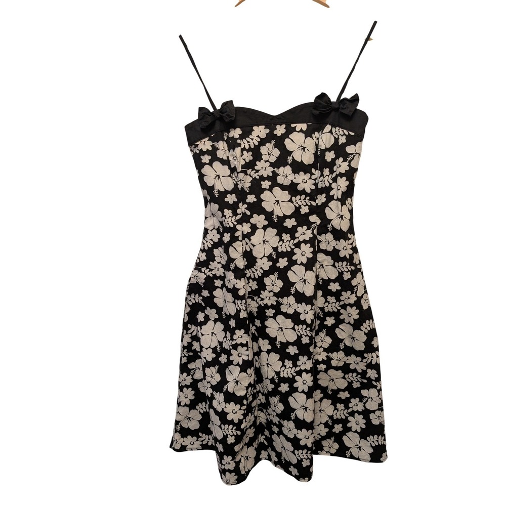 Vintage City Triangles‎ Sheath Dress Floral Mini Spaghetti Strap Sweetheart Bows